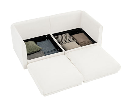 Stylish Sofa With Storage Seat And Cylindrical Backrest