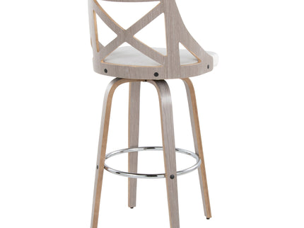 Charlotte - Farmhouse Fixed Height Bar Stool With Round Footrest (Set of 2)
