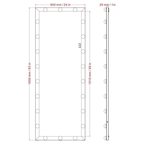 Full Length Mirror With Lights Full Body Vanity Mirror With 3 Color Modes Lighted Standing Floor Mirror For Dressing Room Bedroom Wall Mounted Touch Control