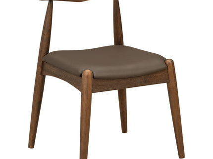 5 Piece Dining Set With 1 Table And 4 Upholstered Chairs - Brown / Walnut