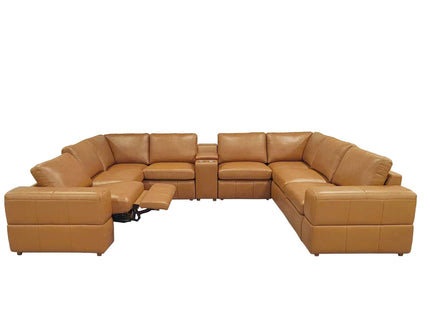 Upholstered Large Arms Sectional With Recliner Seats