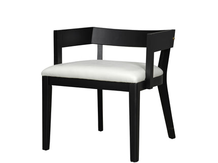 Modern Glossy Dining Chairs (Set of 2), Elegant Upholstery And Ergonomic Design - Black White