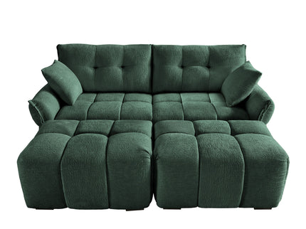 Sofa Set With Ottoman And Pillows, Textured, High Resilience Cushions