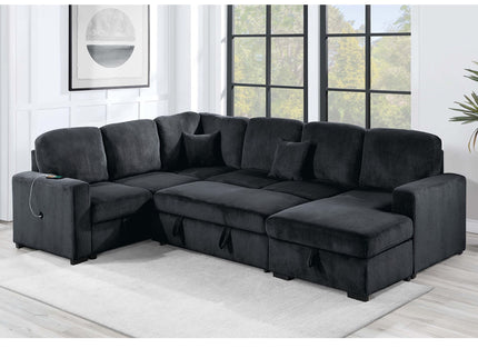 Modern Design Convertible Sectional Storage Bed With USB Port