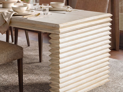 Veda - Geometric Waterfall Dining Table - White