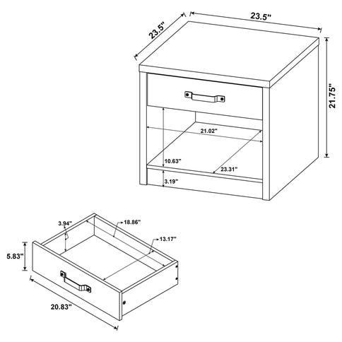 Nuberg - 2 Piece And End Table Set With Storage Drawers - Gray
