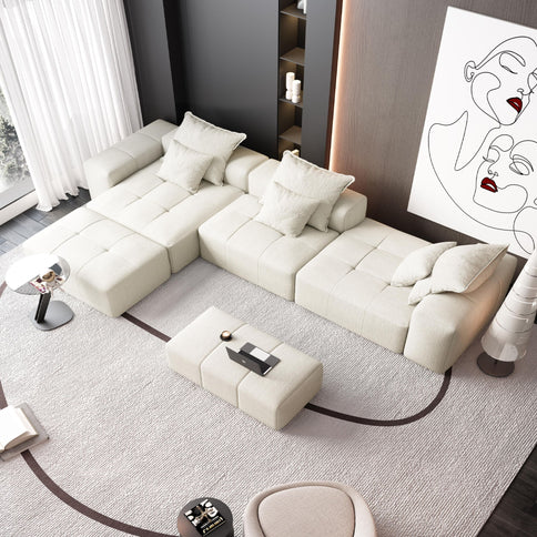 Modern Oversized Diy Combination Modular Sectional Sofa With Pillows