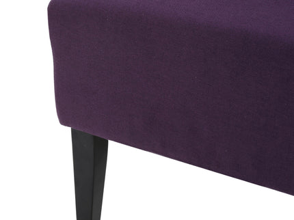 Fabric Dining Chair With High Back And Birch Wood Legs - Plum
