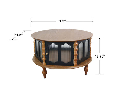 Round 3 Door Storage Coffee Table For Living Room