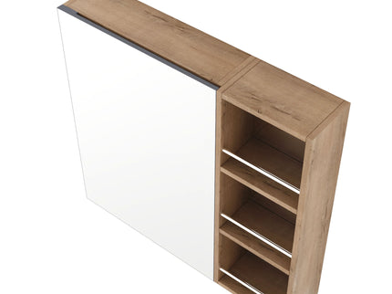 29.63" Wall Mounted Bathroom Cabinet With Adjustable Shelves - Imitative Oak