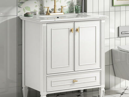 Freestanding Vanity With 1 Drawer & 2 Soft Close Doors With Door Mounted Storage