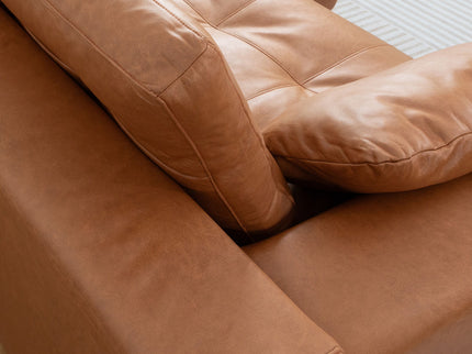 L - Shaped Modular 2 Seater Sofa With Movable Ottoman And High Density Sponge Cushions For Living Room