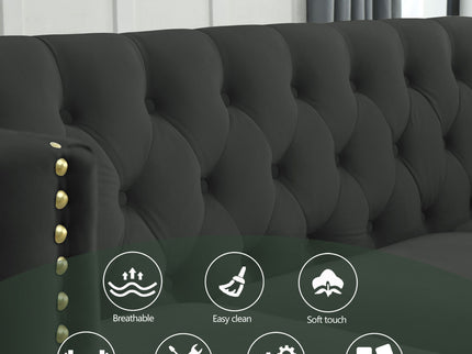 Modern Sofa With Button Tufting, Upholstered Couch For Living Room