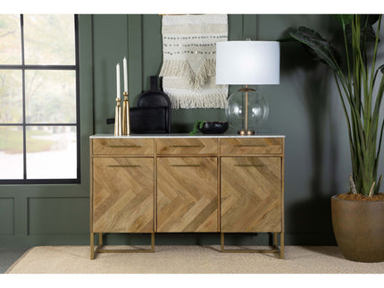 Paloma - 3 Door Herringbone Accent Cabinet - Natural