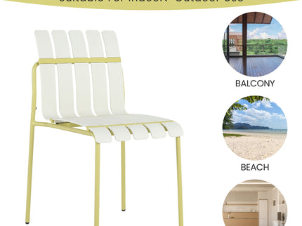 4 Piece Set Of Modern Color Block Designed Single Chairs