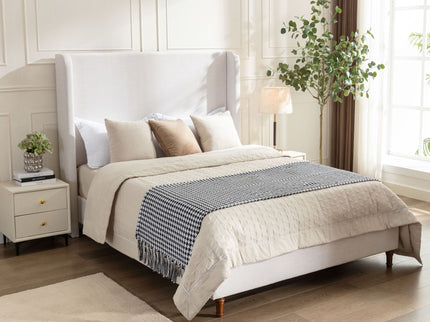 Harper - Tall Headboard Upholstered Bed / High Headboard / Elegant Simplicity / No Box Spring Needed