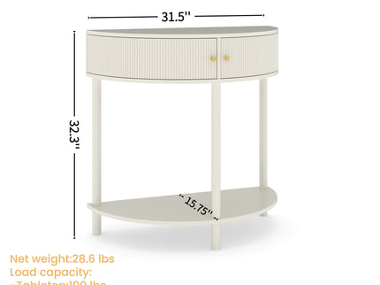 Demi Lune - Console Table With 2 Storage Drawers