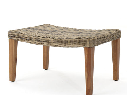 Outdoor Rattan Wicker Ottomans - Gray