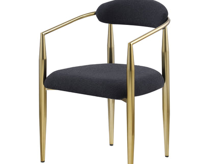 Dining Chairs (Set of 2), Mid-Century Modern Dining Chairs, Kitchen Dining Room Chairs, Round Boucle Backrest Sherpa Dining Chair With Metal Legs