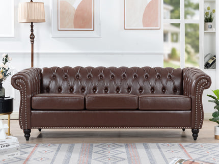 Rolled Arm Chesterfield 3 Seater Sofa