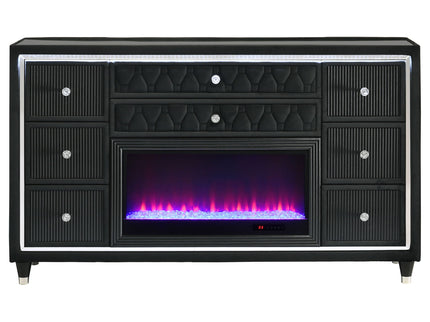 Mika - 8 Drawer LED Fireplace Dresser
