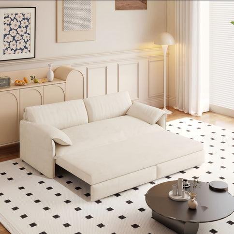 Queen Pull Out Sofa Bed With Side Storage