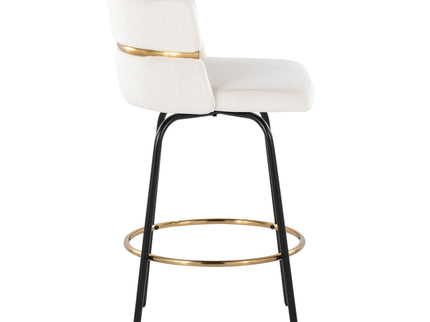 Cinch - Contemporary Fixed Height Counter Stool With Swivel & Round Footrest (Set of 2)