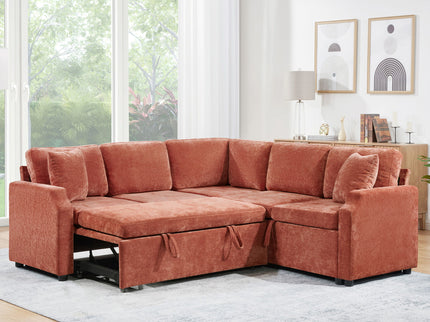Modern L Shaped Sectional Sofa Bed With Hidden Storage Upholstery