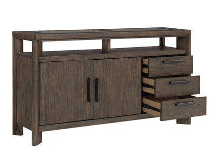 Side Server With Glass Inlay - Dark Oak
