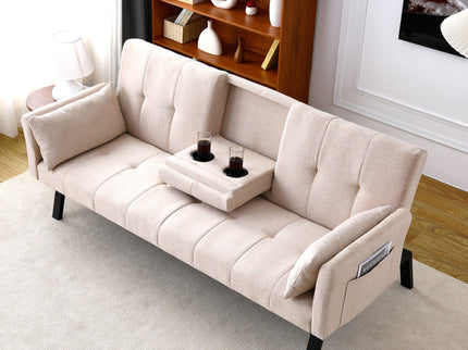 Sofa Bed With Foldable Design And Cup Holder