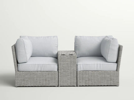 Outdoor Wicker Loveseat With Cushions