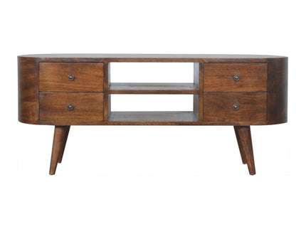 Solid Wood Rounded Entertainment Unit