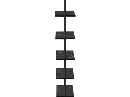 Bookshelf, Bookcase, Etagere, Ladder, 5 Tier, For Office, Marble Look Contemporary & Modern