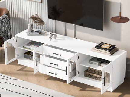 Modern Minimalist TV Stand, Entertainment Center Media Console Cabinet With Adjustable Shelves For Living Room