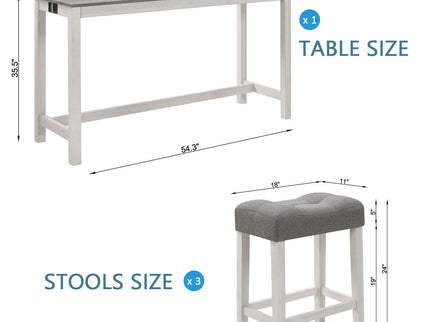 4 Piece Bar Table Set With Power Outlet