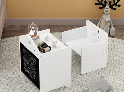 Montessori Weaning Table And Chair Set, Toddler Table With Adjustable Height - White