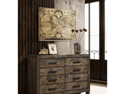 Bren - 8 Drawer Dresser With Pull Handles - Rustic
