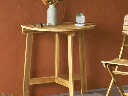 Outdoor Half Round Folding Acacia Wood Bistro Table