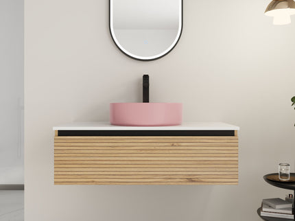 Wall Mounted Bathroom Vanity With Art Sink & 1 Soft Close Drawer