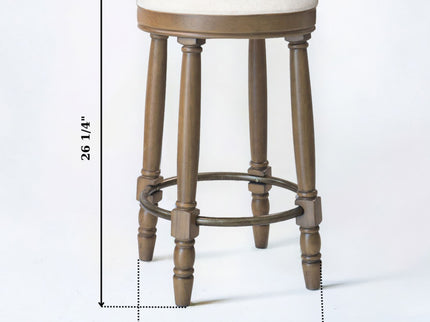 360° Swivel Wooden Barstools With Upholstered Seat, Counter Height (Set of 2)