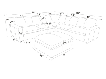 Upholstered Large Seating Modular Sectional
