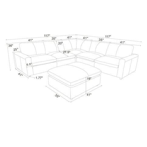 Upholstered Large Seating Modular Sectional