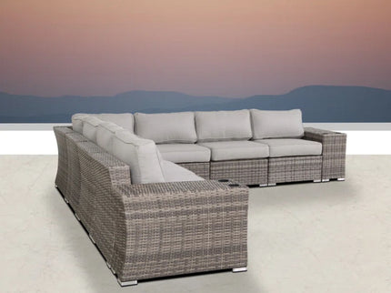 Rattan Sectional Sofa Set With Cushions