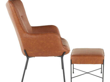 Izzy - Industrial Lounge Chair & Ottoman Set