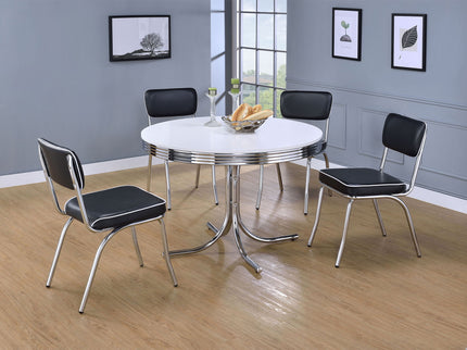 Retro Round Dining Table - White