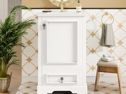 Bathroom Vanity With Sink, Soft Close Door, Adjustable U-Shaped Shelf