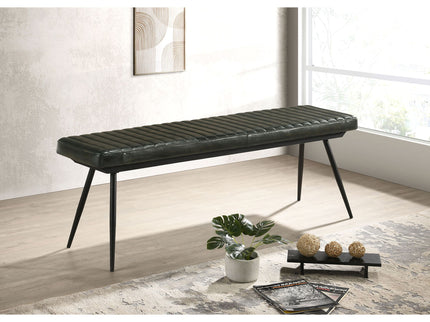 Tufted Cushion Side Bench With Tapered Legs