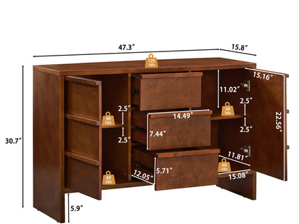 Sideboard Buffet Cabinet With Storage, 2 Doors 3 Drawers
