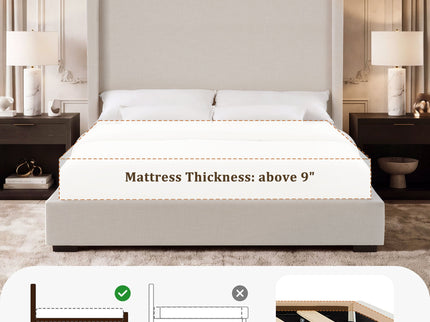 Hampton - Upholstered Platform Bed With Tall Headboard