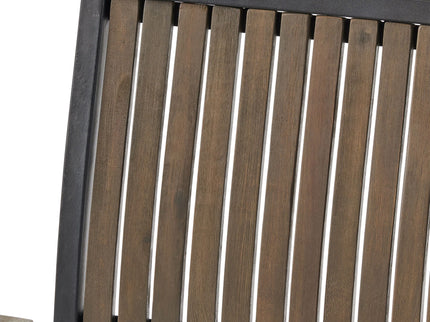 Vermilion - Outdoor Dining Chair With Vertical Slat And Wooden Arm
